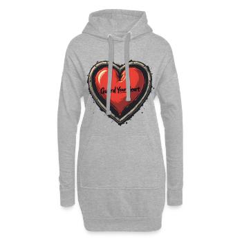 Guard Your Heart - Hoodie-Kleid - Grau meliert - Vorne