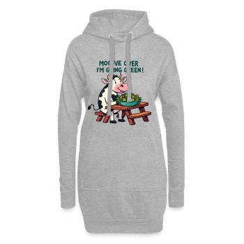 Moo-ve fini, je me mets au vert ! - Sweat-shirt à capuche long Femme - gris chiné - Devant