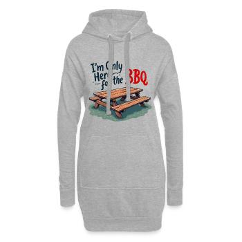 Seulement ici pour le BBQ - Sweat-shirt à capuche long Femme - gris chiné - Devant