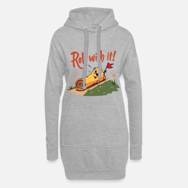 Roll With It Egg Roll - Hoodie Dress - heather grey