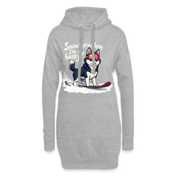 No problem, I'm a husky! - Hoodie Dress - heather grey - Front