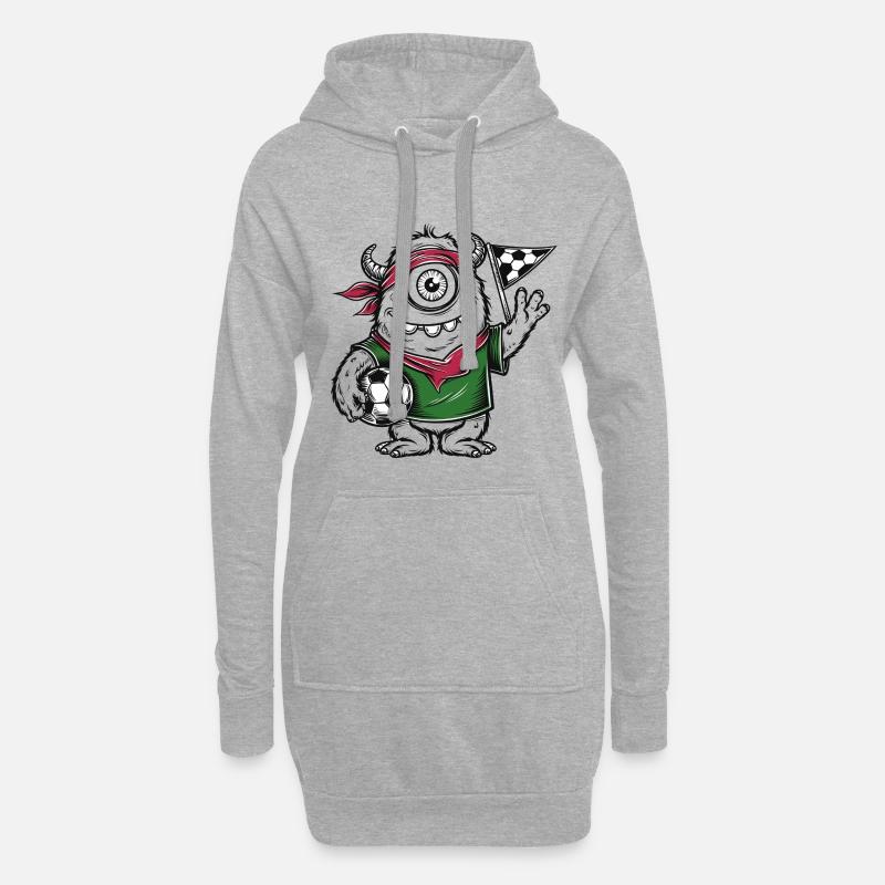 3 MonsterFussball - Hoodie-Kleid - Grau meliert