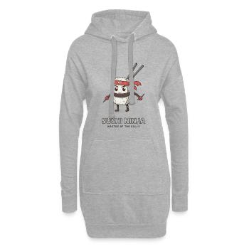 Sushi Ninja - Maître des Rolls - Sweat-shirt à capuche long Femme - gris chiné - Devant