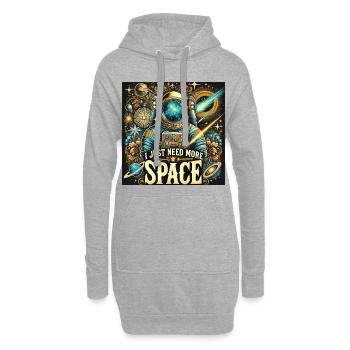MORE SPACE - Hoodie-Kleid - Grau meliert - Vorne