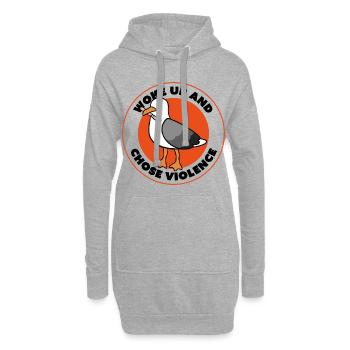 Gangster Seagull – Street Art Vibes - Sweat-shirt à capuche long Femme - gris chiné - Devant