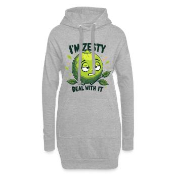 I’m Zesty, Deal With It - Hoodie-Kleid - Grau meliert - Vorne