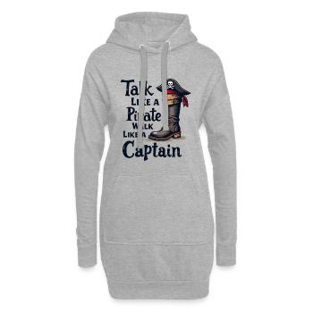 Parler comme un pirate, marcher comme un capitaine - Sweat-shirt à capuche long Femme - gris chiné - Devant