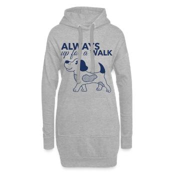 Always Up for a Walk – Hundeliebhaber Shirt - Hoodie-Kleid - Grau meliert - Vorne