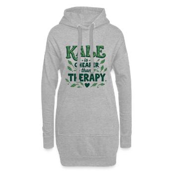 Kale is Cheaper than Therapy - Hoodie-Kleid - Grau meliert - Vorne