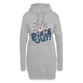 La paix à portée de main - Sweat-shirt à capuche long Femme - gris chiné - Devant