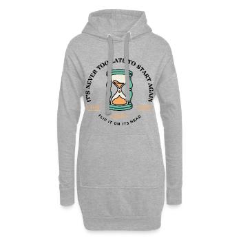 Time for Change – Motif Sablier - Sweat-shirt à capuche long Femme - gris chiné - Devant