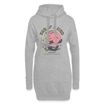 Zauberhafter Jackalope – Magischer Hase - Hoodie-Kleid - Grau meliert - Vorne