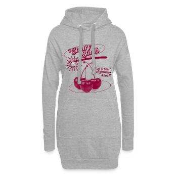 Explosion d’une bombe de cerise - Sweat-shirt à capuche long Femme - gris chiné - Devant