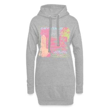 Les cristaux sont ma vibration préférée - Sweat-shirt à capuche long Femme - gris chiné - Devant