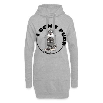 , je ne ronronne pas, chat disant chats - Sweat-shirt à capuche long Femme - gris chiné - Devant