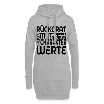 RÜCKGRAT WERTE HALTUNG - Hoodie-Kleid - Grau meliert - Vorne