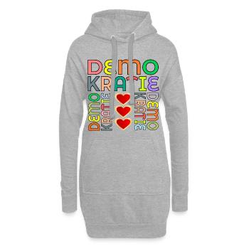 HERZ BUNTE DEMOKRATIE - Hoodie-Kleid - Grau meliert - Vorne