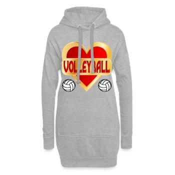 HERZ HOBBY VOLLEYBALL - Hoodie-Kleid - Grau meliert - Vorne