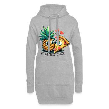 Pizza Hawaii French Kiss Love Drôle de cadeau - Sweat-shirt à capuche long Femme - gris chiné - Devant