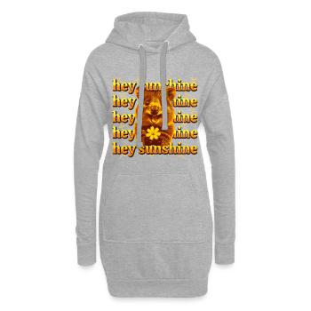 Hey Sunshine – Fröhliches Quokka - Hoodie-Kleid - Grau meliert - Vorne