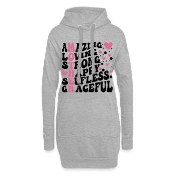 Meilleure maman de tous les temps - Sweat-shirt à capuche long Femme - gris chiné - Devant