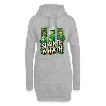 Cadeau de la Saint-Patrick Slainte Mhath Irlande - Sweat-shirt à capuche long Femme - gris chiné - Devant