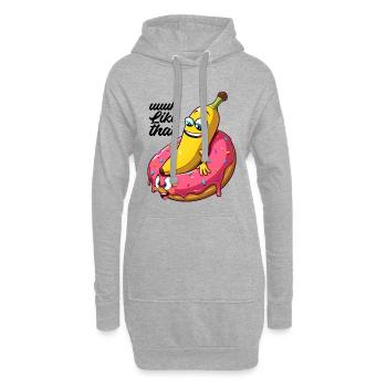 Banane Donut Beziehung Liebe machen Geschenk - Hoodie-Kleid - Grau meliert - Vorne