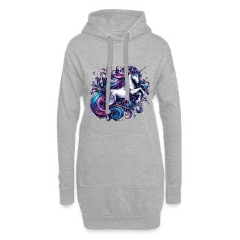 Einhorn Magisches Einhorn - Hoodie-Kleid - Grau meliert - Vorne