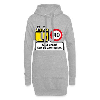 40e anniversaire, plus de 40 ans aucune raison de .......... - Sweat-shirt à capuche long Femme - gris chiné - Devant