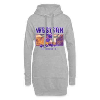 Western Wildflower – Retro Country Ästhetik - Hoodie-Kleid - Grau meliert - Vorne
