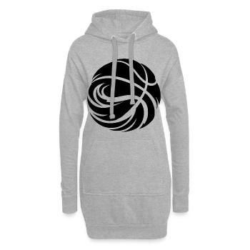 Basketball Ball Zeichnung - Hoodie-Kleid - Grau meliert - Vorne