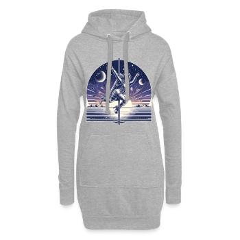 Pole Dance Astronautin Poledance Geschenk - Hoodie-Kleid - Grau meliert - Vorne