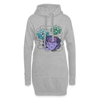 Sukkulenten - Hoodie-Kleid - Grau meliert - Vorne