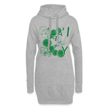 Typo-Gravitation - Hoodie-Kleid - Grau meliert - Vorne