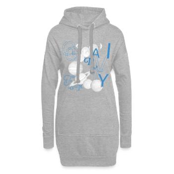 La faute de frappe rencontre la gravité - Sweat-shirt à capuche long Femme - gris chiné - Devant