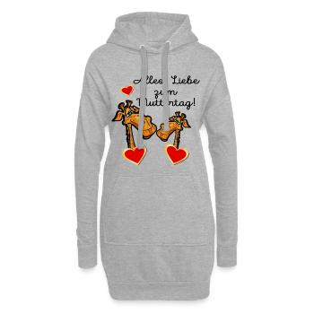 GESCHENKE ZUM MUTTERTAG MAMA KIND GIRAFFE - Hoodie-Kleid - Grau meliert - Vorne