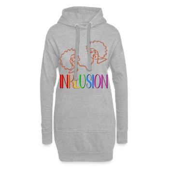 INKLUSION LINIENZEICHNUNG FRAUEN - Hoodie-Kleid - Grau meliert - Vorne