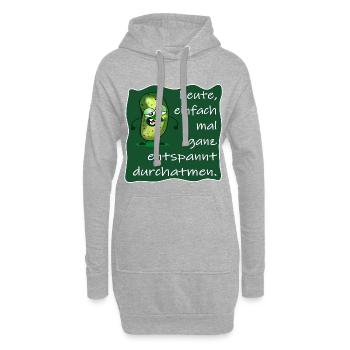 GEWÜRZGURKE GURKE ENTSPANNUNG YOGA ATMUNG - Hoodie-Kleid - Grau meliert - Vorne