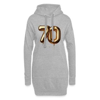 70 ans de ballon d’or en feuille de ballon cadeau - Sweat-shirt à capuche long Femme - gris chiné - Devant