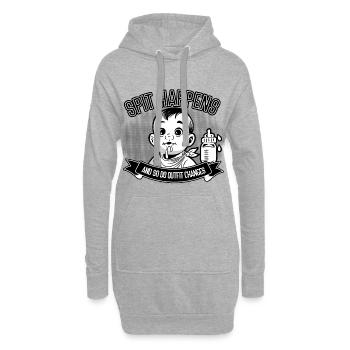 Conception humoristique pour bébés qui se fait - Sweat-shirt à capuche long Femme - gris chiné - Devant
