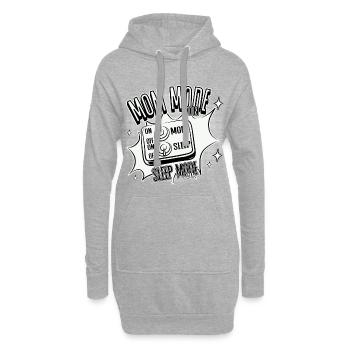 Mom Mode On – Sleep Mode Off - Hoodie-Kleid - Grau meliert - Vorne