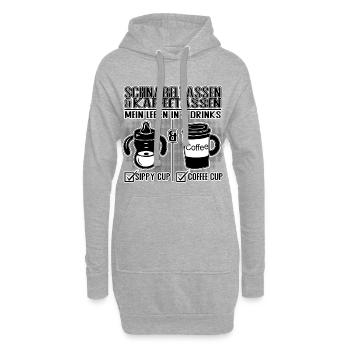 Schnabeltasse und Kaffeetasse Eltern Humor Design - Hoodie-Kleid - Grau meliert - Vorne