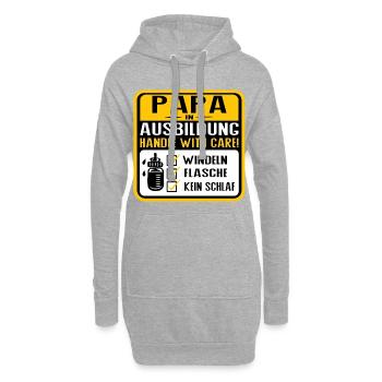 Papa in Ausbildung Baby Humor Design - Hoodie-Kleid - Grau meliert - Vorne