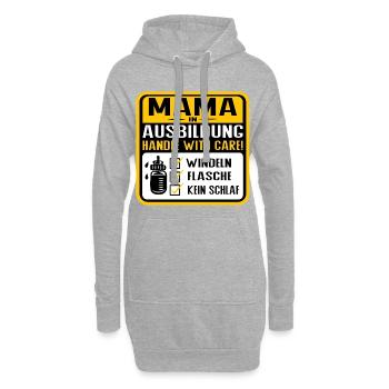 Mama in Ausbildung Baby Humor Design - Hoodie-Kleid - Grau meliert - Vorne