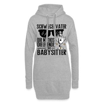 Schwiegervater – Der Mythos, die Legende, der Baby - Hoodie-Kleid - Grau meliert - Vorne