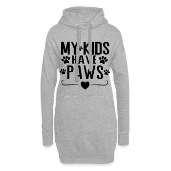Mes enfants ont des pattes – Conception de la déclaration parentale de chien - Sweat-shirt à capuche long Femme - gris chiné - Devant