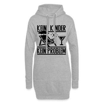 Keine Kinder Kein Problem – Kinderfreier Lifestyle - Hoodie-Kleid - Grau meliert - Vorne