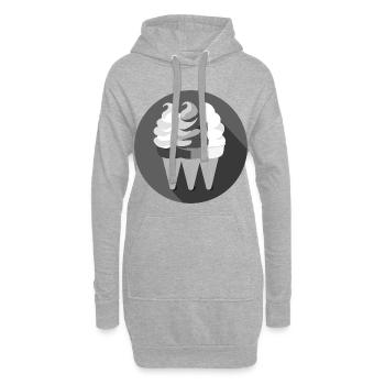 Eiswaffeln Skizze - Hoodie-Kleid - Grau meliert - Vorne