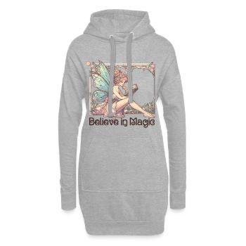Bücher Lesen Fee Elfe Magie Art Nouveau Geschenk - Hoodie-Kleid - Grau meliert - Vorne