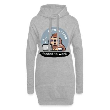 born to sleep forced to work cute sloth - Hoodie-Kleid - Grau meliert - Vorne
